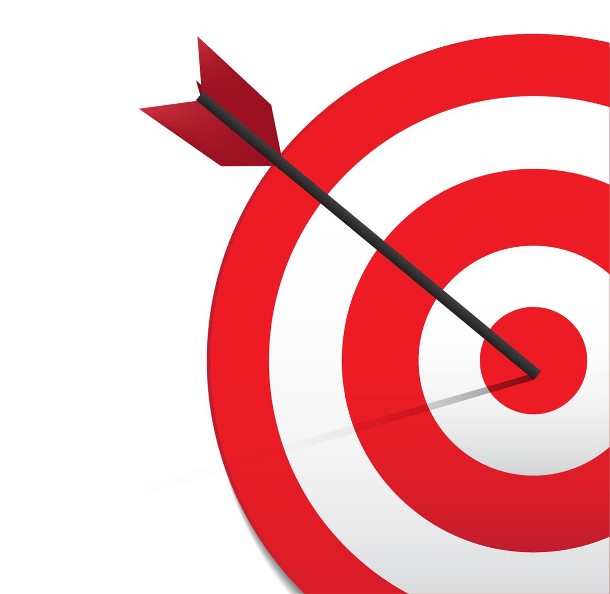 Targets with an arrow hitting bullseye